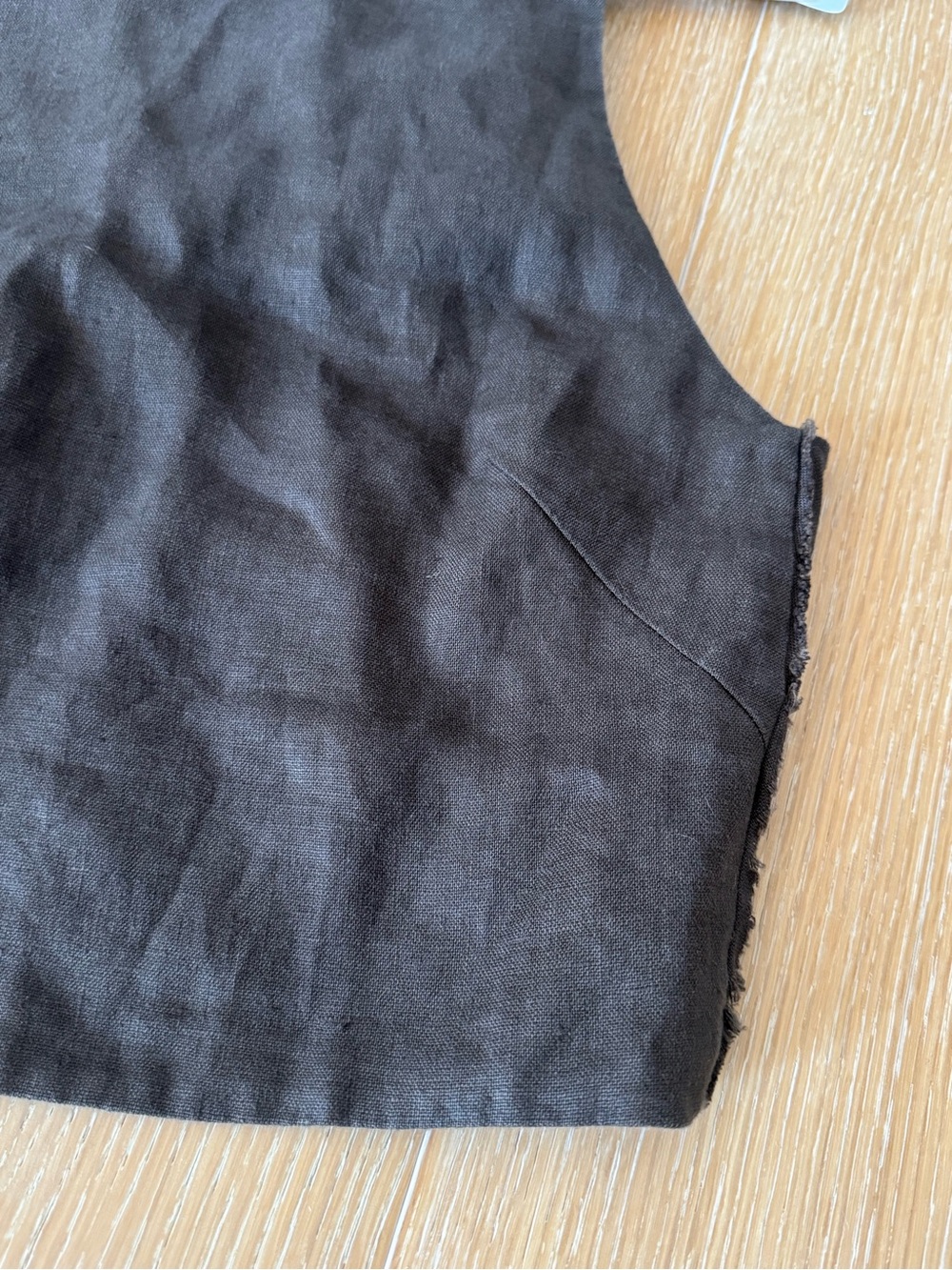 Massimo Dutti Women's Dark Brown Sleeveless Linen Crop Top - Picture 4 of 9